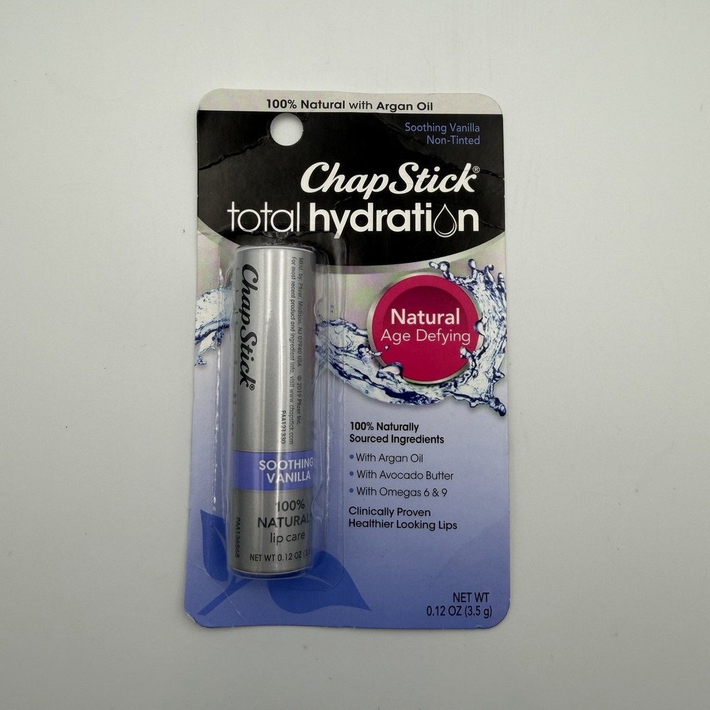(1) ChapStick Total Hydration Soothing Vanilla Lip Balm All Natural